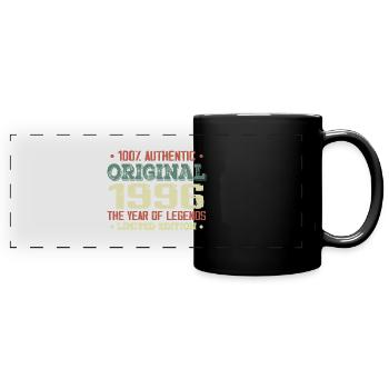 Legende seit 1996 Jahrgang 1996 - 28. Geburtstag - Panorama-Tasse farbig - Schwarz - Vorne