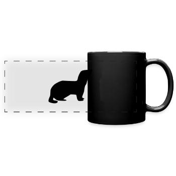 Frettchen - Panorama-Tasse farbig - Schwarz - Vorne