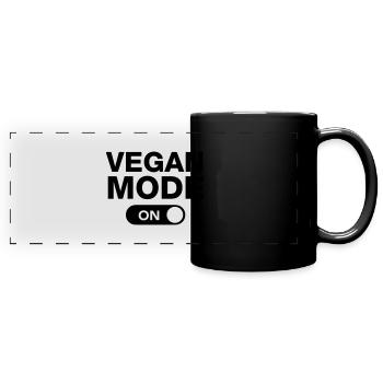 Vegan Mode (On) - Panorama-Tasse farbig - Schwarz - Vorne