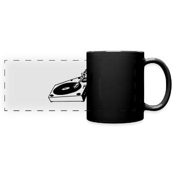 dj turntable music mix - Full Colour Panoramic Mug - black - Front