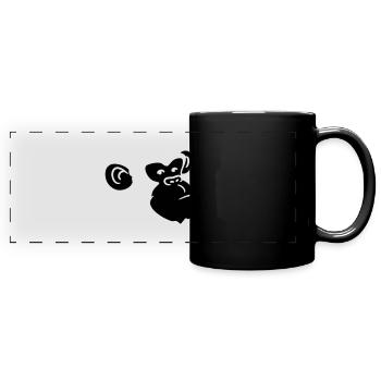 Conception de tête de singe cool - Mug panoramique uni - noir - Devant