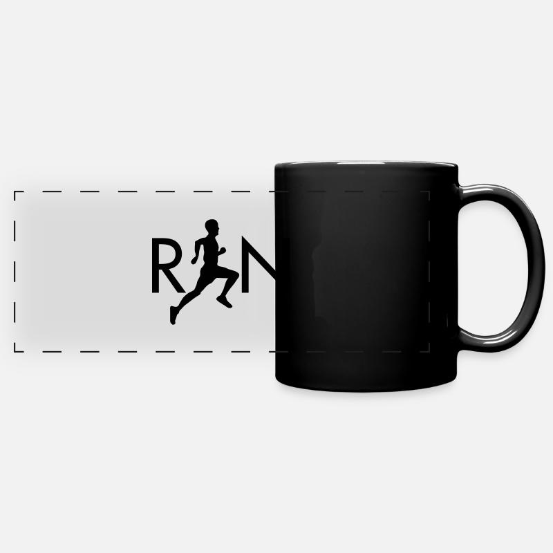 Run (Silhouette Runner) - Full Colour Panoramic Mug - black