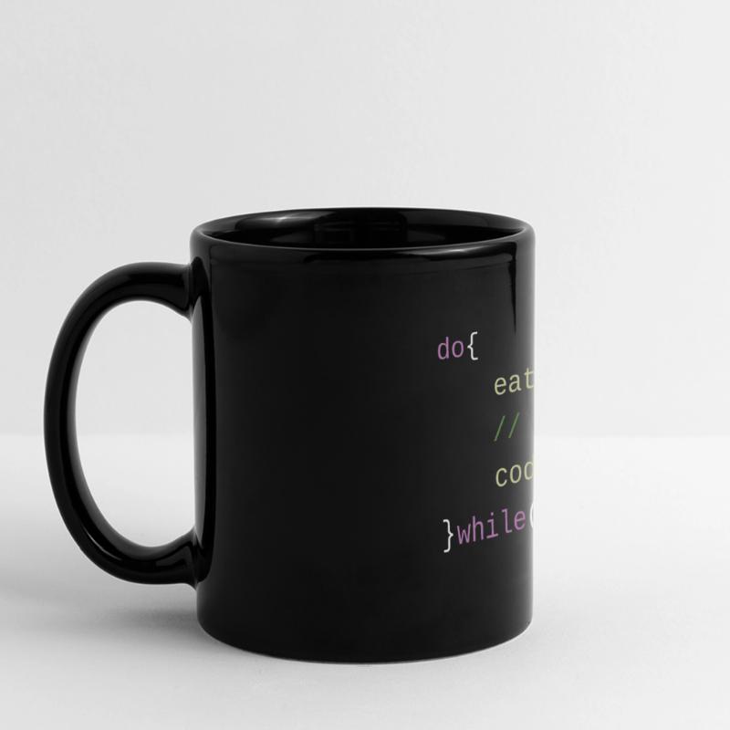 Eat Sleep Code Repeat - Code Design Panorama-Tasse farbig