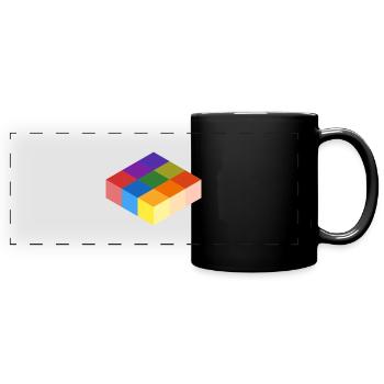 Cube Grid - Panorama-Tasse farbig - Schwarz - Vorne