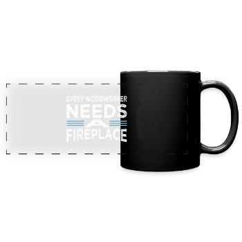 funny sayings joke carpentry - Panorama-Tasse farbig - Schwarz - Vorne