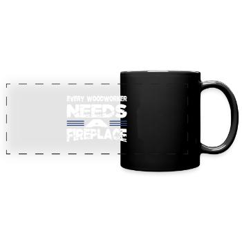 badge cool carpenter work tshirts quote - Full Colour Panoramic Mug - black - Front