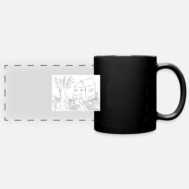 Landsitz - Panorama-Tasse farbig - Schwarz