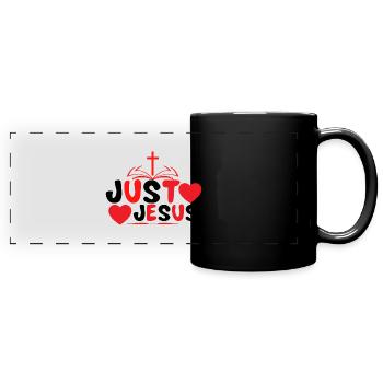 Just Jesus - Full Colour Panoramic Mug - black - Front