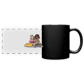 Love And Peace - Full Colour Panoramic Mug - black - Front