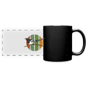 Bunter Vogel - Panorama-Tasse farbig - Schwarz - Vorne