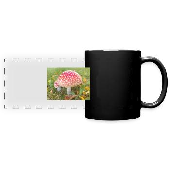 fly agaric also toadstool - Full Colour Panoramic Mug - black - Front