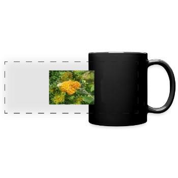 buddleia, buisson de papillons ou lilas d’été 'Sungold' - Mug panoramique uni - noir - Devant