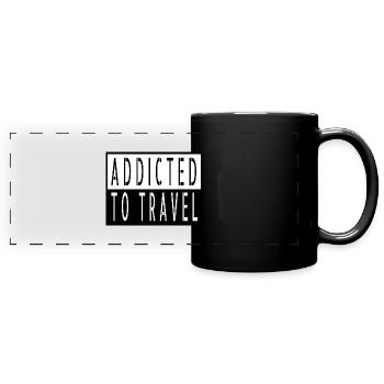 hike gift calligraphic present forest animal - Full Colour Panoramic Mug - black - Front