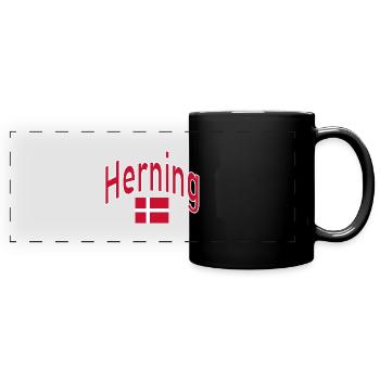 Drapeau de Herning Danemark - Mug panoramique uni - noir - Devant