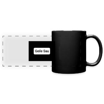 Geile Sau - Panorama-Tasse farbig - Schwarz - Vorne