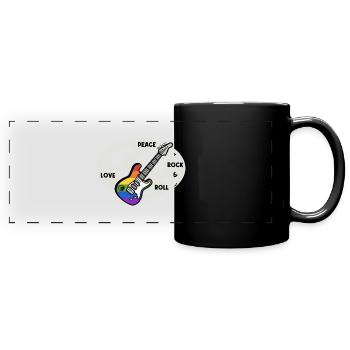 World Peace Rock - Panorama-Tasse farbig - Schwarz - Vorne