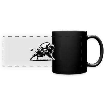 Buffalo joue au football américain - Mug panoramique uni - noir - Devant