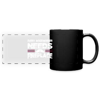anniversaire geek arboriculteur bûcheron - Mug panoramique uni - noir - Devant