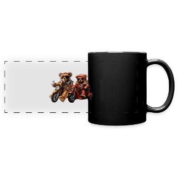 Motorradfahren zu zweit ist ein Vergnügen - Panorama-Tasse farbig - Schwarz - Vorne