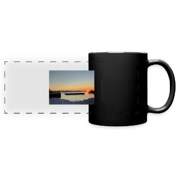 Coucher de soleil sur les Lofoten - Mug panoramique uni - noir - Devant