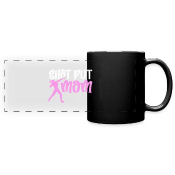 Shot put Mom - Panorama-Tasse farbig - Schwarz - Vorne