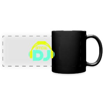 Casque DJ officiel Musique Fête Célébrations Texte Logo - Mug panoramique uni - noir - Devant