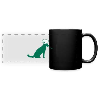 Chien Grill Master Grilling Chef Chapeau, Chef Hunger - Mug panoramique uni - noir - Devant