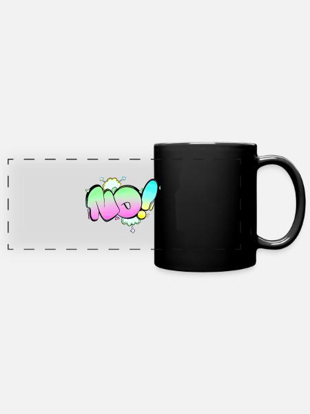 Logo Keine Aufkleber - Panorama-Tasse farbig - Schwarz