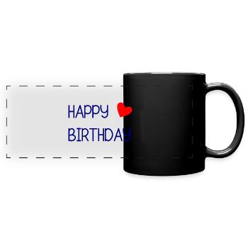 ALLES GUTE ZUM GEBURTSTAG!. ALLES GUTE ZUM GEBURTSTAG!. JAHRESTAG. - Panorama-Tasse farbig - Schwarz - Vorne