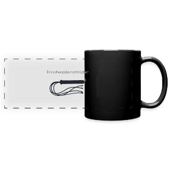 Erziehungsberechtigter SM Bondage BDSM Geschenk - Panorama-Tasse farbig - Schwarz - Vorne