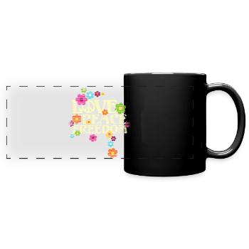 Type Retro Flower Power - Love Peace Freedom 4 - Mug panoramique uni - noir - Devant