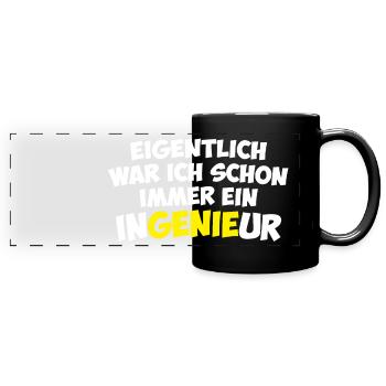 Ingenieur Genie Abschluss Geschenk - Panorama-Tasse farbig - Schwarz - Vorne