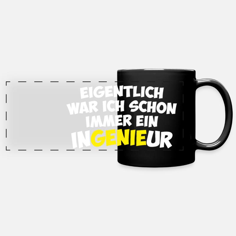 Ingenieur Genie Abschluss Geschenk - Panorama-Tasse farbig - Schwarz