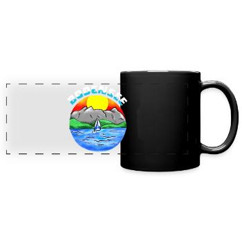 Bodensee - Panorama-Tasse farbig - Schwarz - Vorne