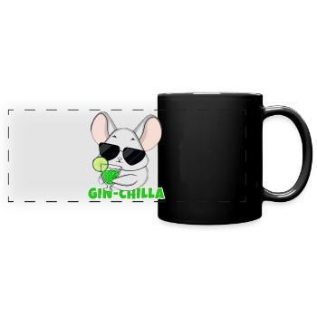 Gin- Chinchilla Gin - Panorama-Tasse farbig - Schwarz - Vorne