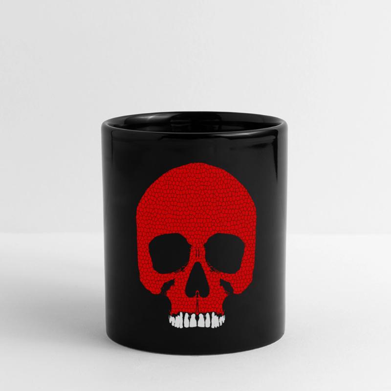 Red Skull with Crack Pattern / Skull Full Colour Panoramic Mug