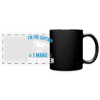 Boot Yacht Segelschiff Segelsport Geschenk - Panorama-Tasse farbig - Schwarz - Vorne