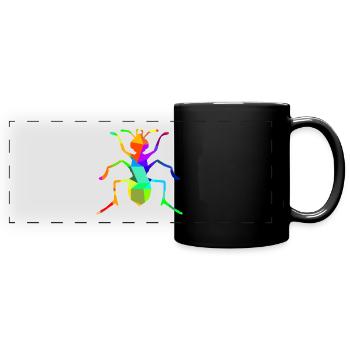 Ameise Insekt Regenbogen Tiere Polygon - Panorama-Tasse farbig - Schwarz - Vorne
