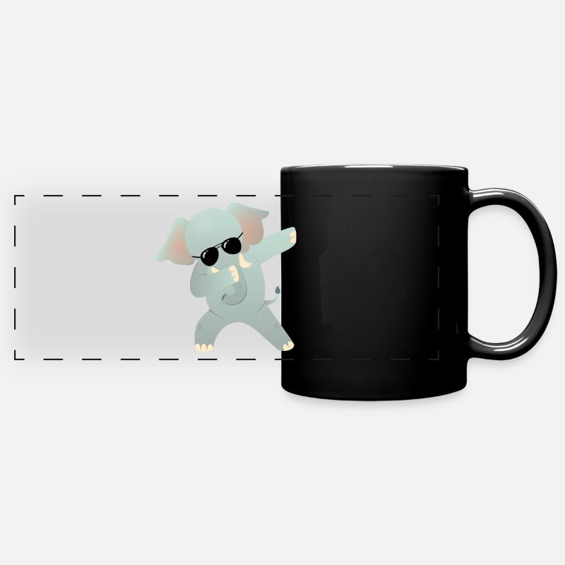 Dabbing Elephant Dab With Sunglasses - Cool Gift - Full Colour Panoramic Mug - black
