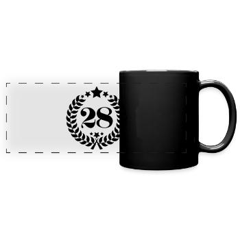 28th birthday wreath number 28 vintage age - Full Colour Panoramic Mug - black - Front