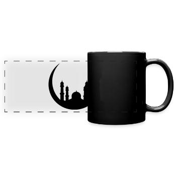 Islam Moschee Halbmond Orient - Panorama-Tasse farbig - Schwarz - Vorne