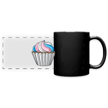 Transgender Pride Cupcake - Full Colour Panoramic Mug - black - Front
