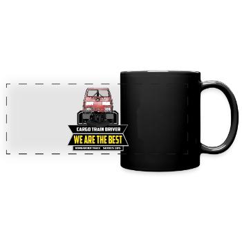 Cargo Train Driver - Zugführer Baureihe 185 - Full Colour Panoramic Mug - black - Front