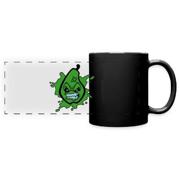 Angry pear - Panorama-Tasse farbig - Schwarz - Vorne