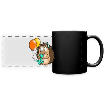 Paulchen Peng Igel Ballons Design Statement - Panorama-Tasse farbig - Schwarz - Vorne