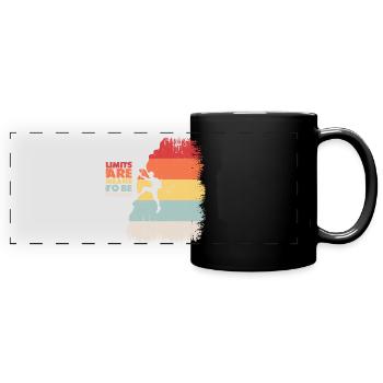 Klettern - Panorama-Tasse farbig - Schwarz - Vorne