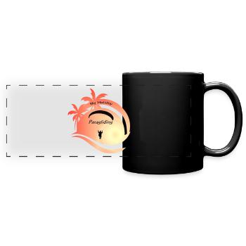 Paragliding auf der Insel - Panorama-Tasse farbig - Schwarz - Vorne