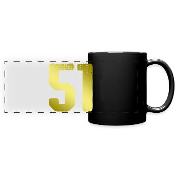51 Zahl Trikot - Panorama-Tasse farbig - Schwarz - Vorne