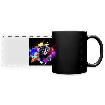cat lover - Full Colour Panoramic Mug - black - Front