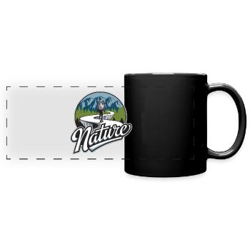 Wanderwege in der Natur - Panorama-Tasse farbig - Schwarz - Vorne